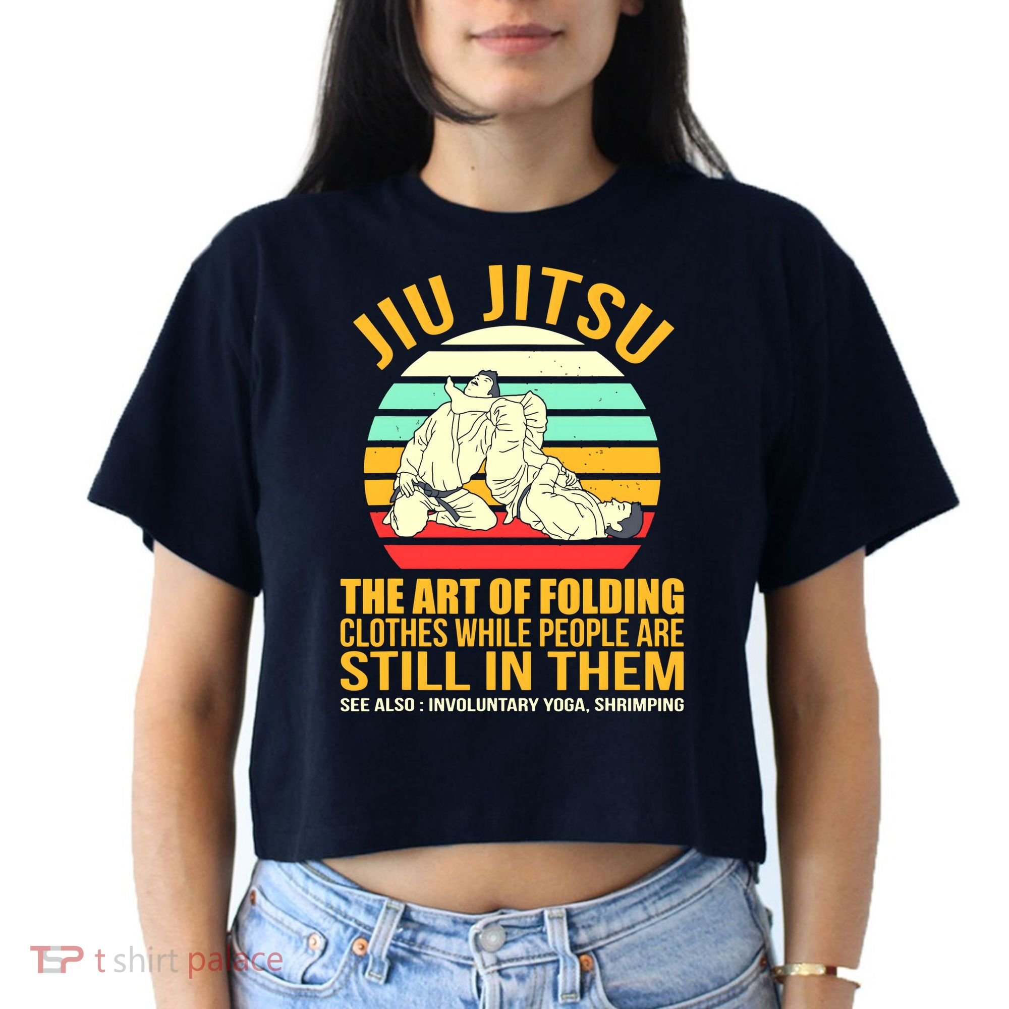 Jiu Jitsu Shirts Art Of Folding Clothes BJJ MMA Jujitsu Women's Crop Top Tee