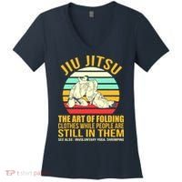 Jiu Jitsu Shirts Art Of Folding Clothes BJJ MMA Jujitsu Women's V-Neck T-Shirt thumb 0