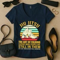 Jiu Jitsu Shirts Art Of Folding Clothes BJJ MMA Jujitsu Women's V-Neck T-Shirt thumb 2