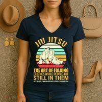 Jiu Jitsu Shirts Art Of Folding Clothes BJJ MMA Jujitsu Women's V-Neck T-Shirt thumb 3