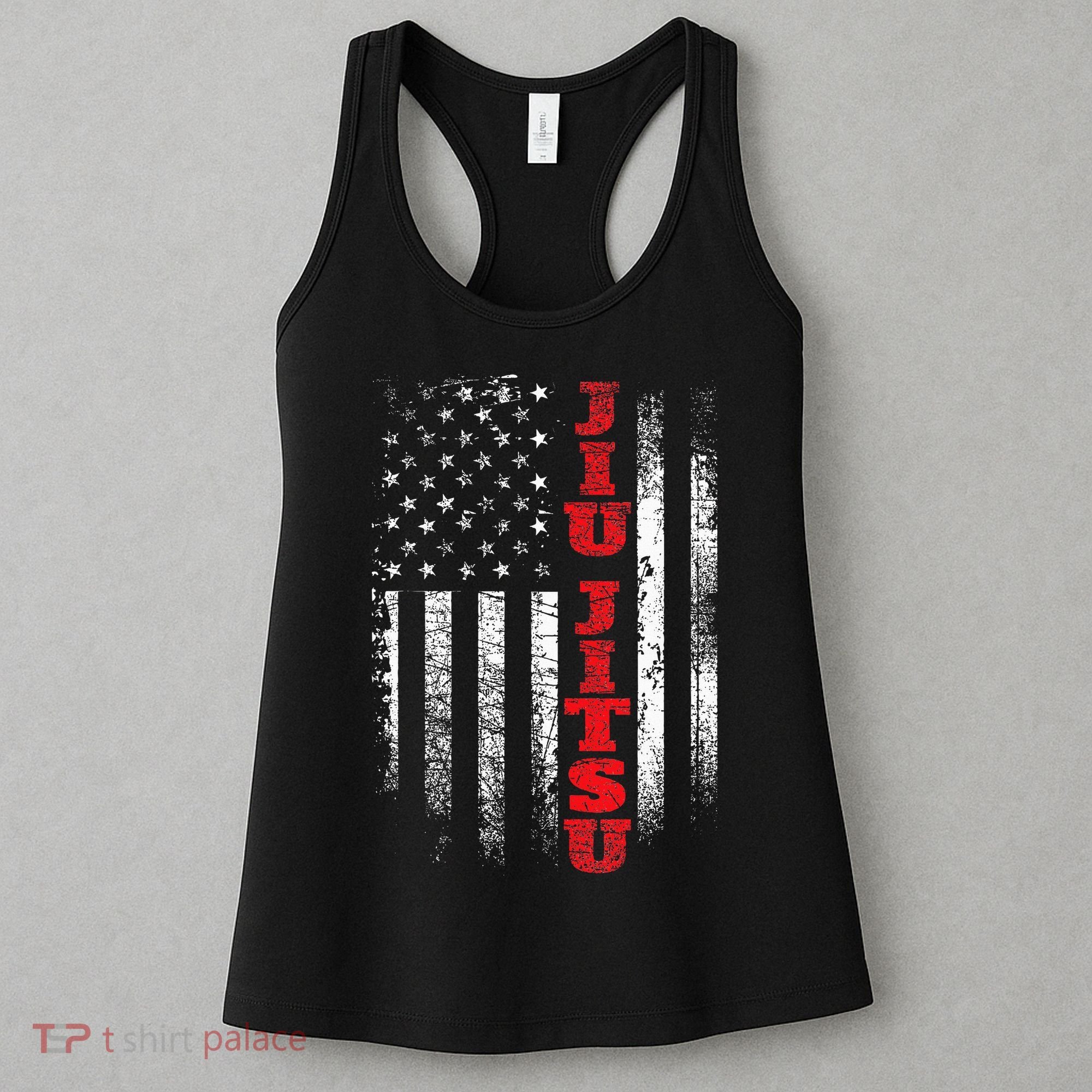 Jiu Jitsu USA American Flag Martial Arts Ground Fighting Women's Tank Top