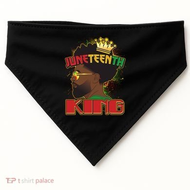Juneteenth King Black African American Man Afro USA-Made Doggie Bandana