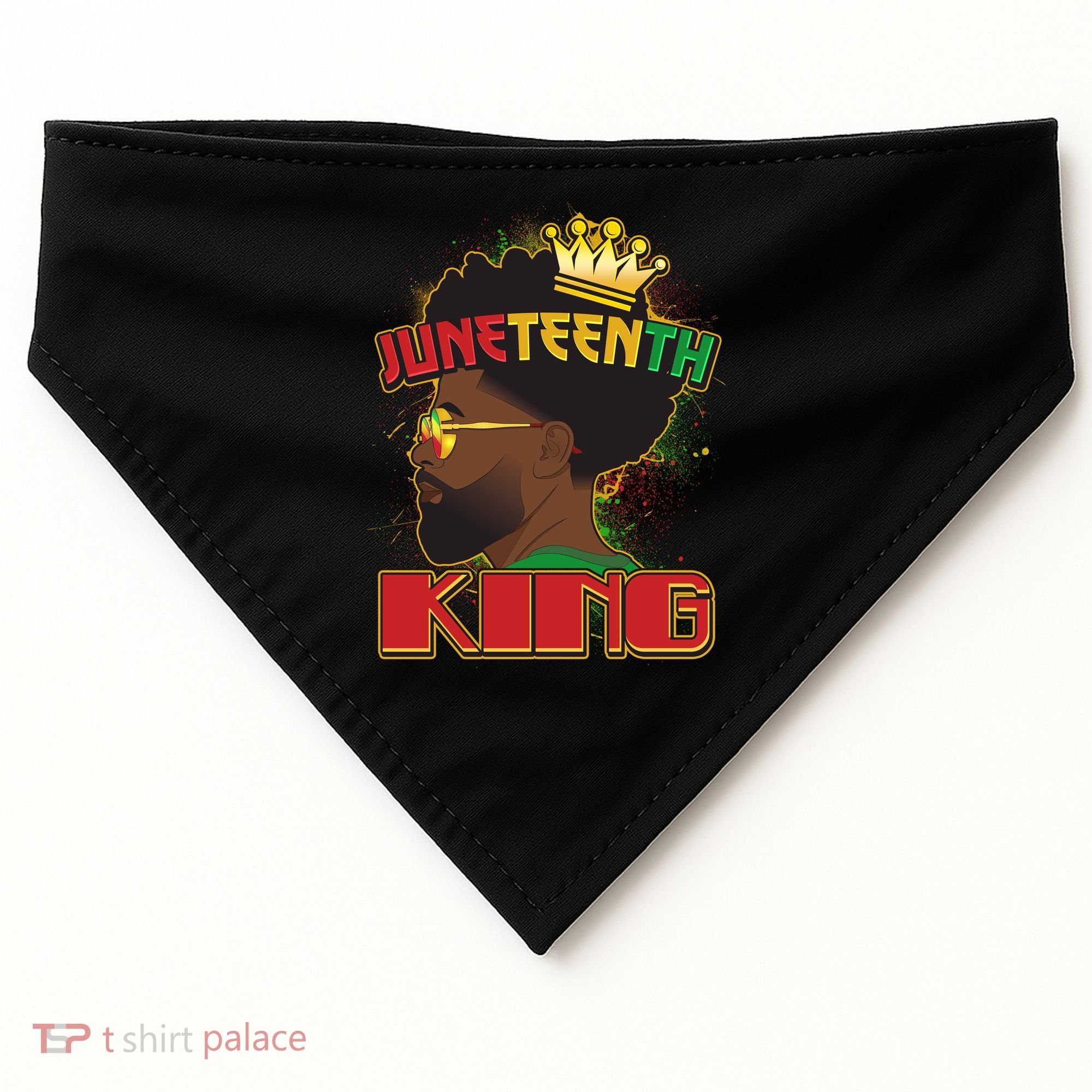 Juneteenth King Black African American Man Afro USA-Made Doggie Bandana