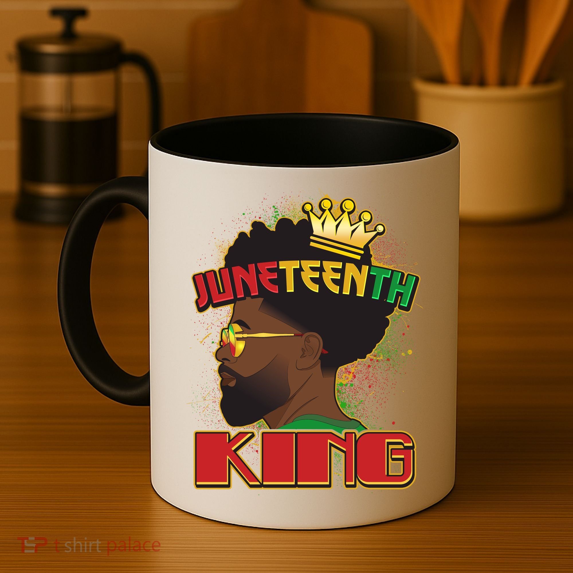 Juneteenth King Black African American Man Afro Coffee Mug