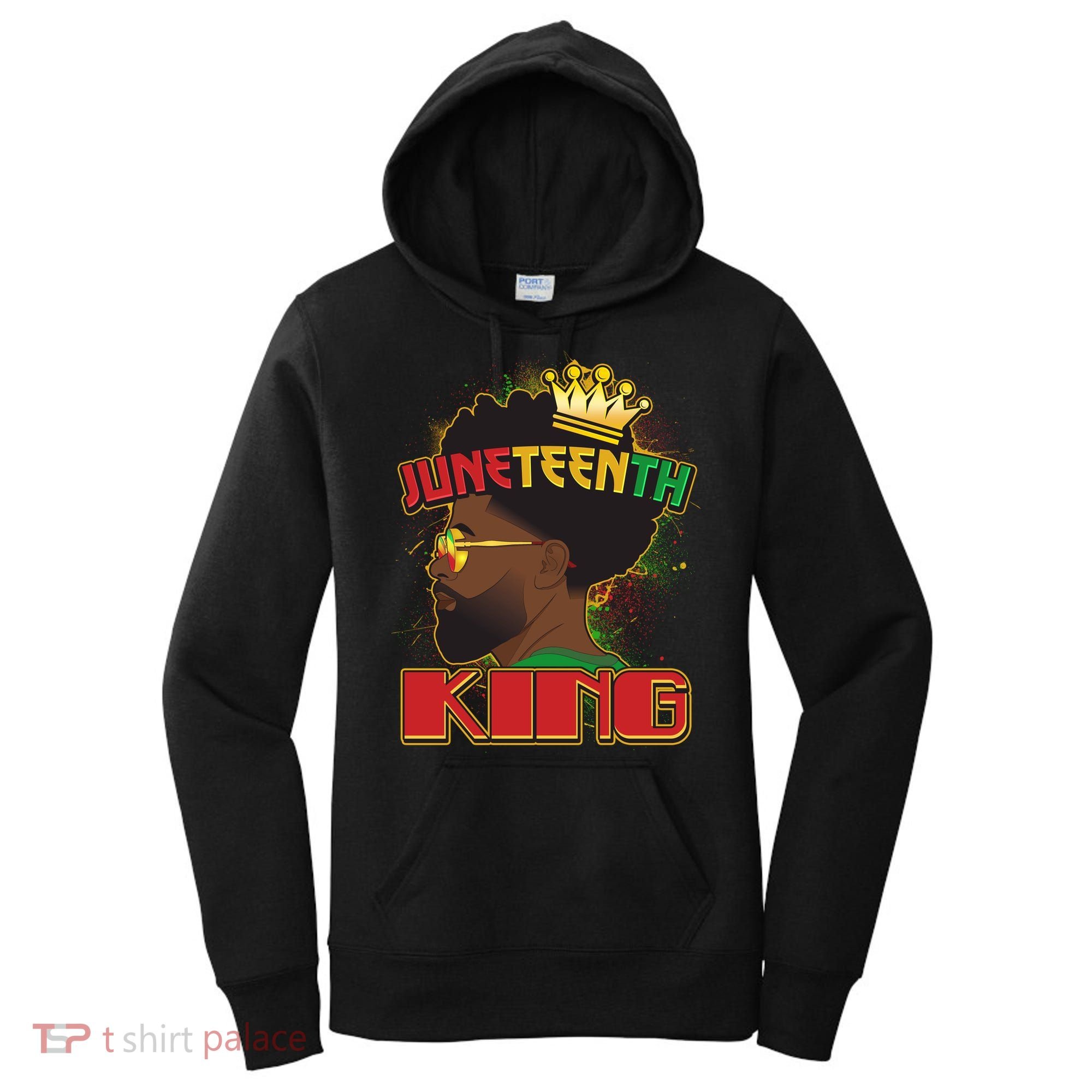 Juneteenth King Black African American Man Afro Women's Hoodie