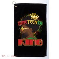 Juneteenth King Black African American Man Afro Golf Towel thumb 0