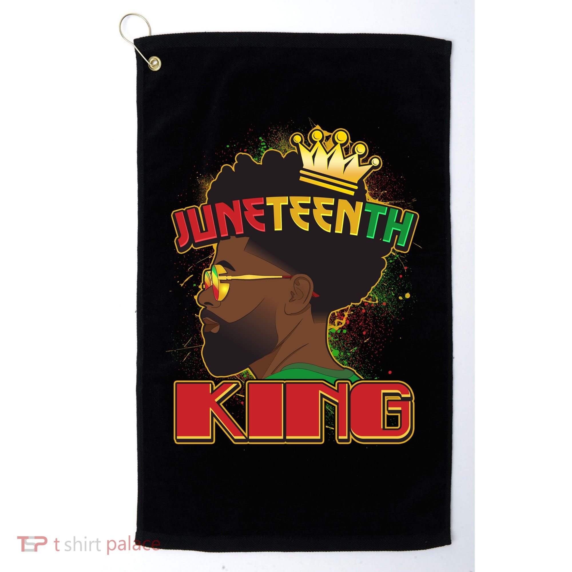 Juneteenth King Black African American Man Afro Golf Towel