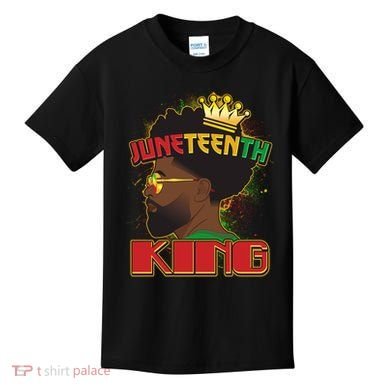 Juneteenth King Black African American Man Afro Kids T-Shirt