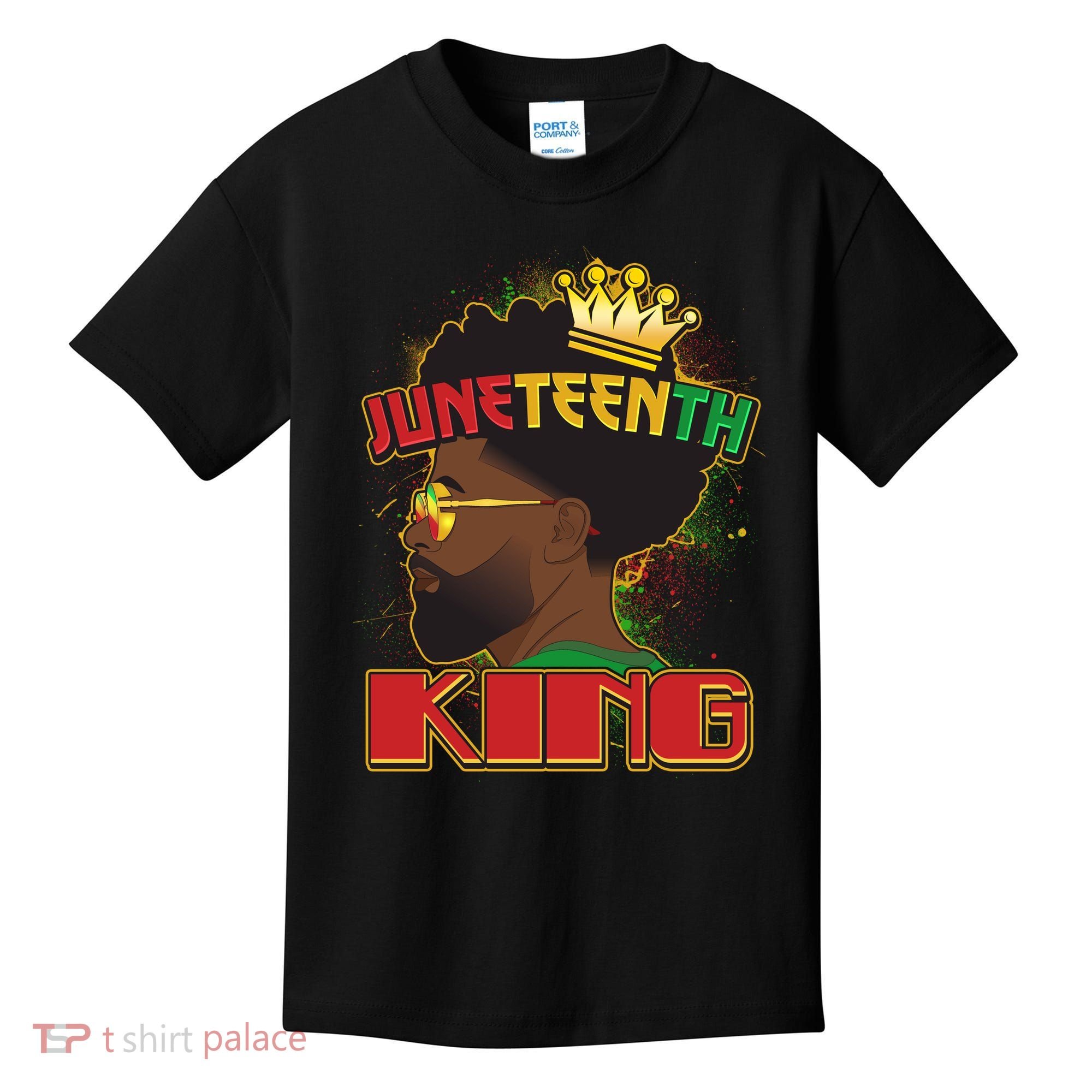 Juneteenth King Black African American Man Afro Kids T-Shirt