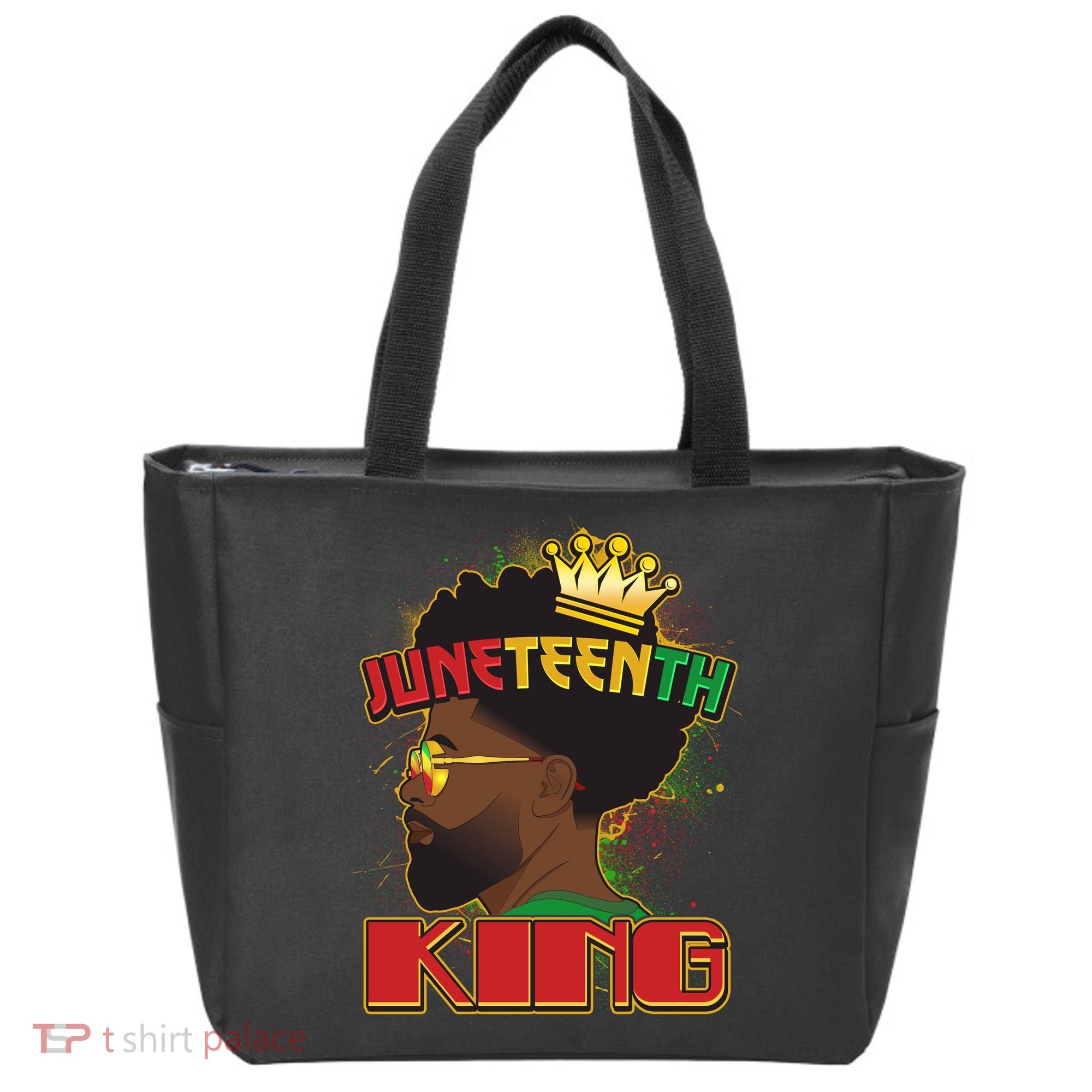 Juneteenth King Black African American Man Afro Tote Bag