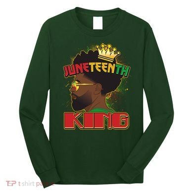 Juneteenth King Black African American Man Afro Long Sleeve Shirt