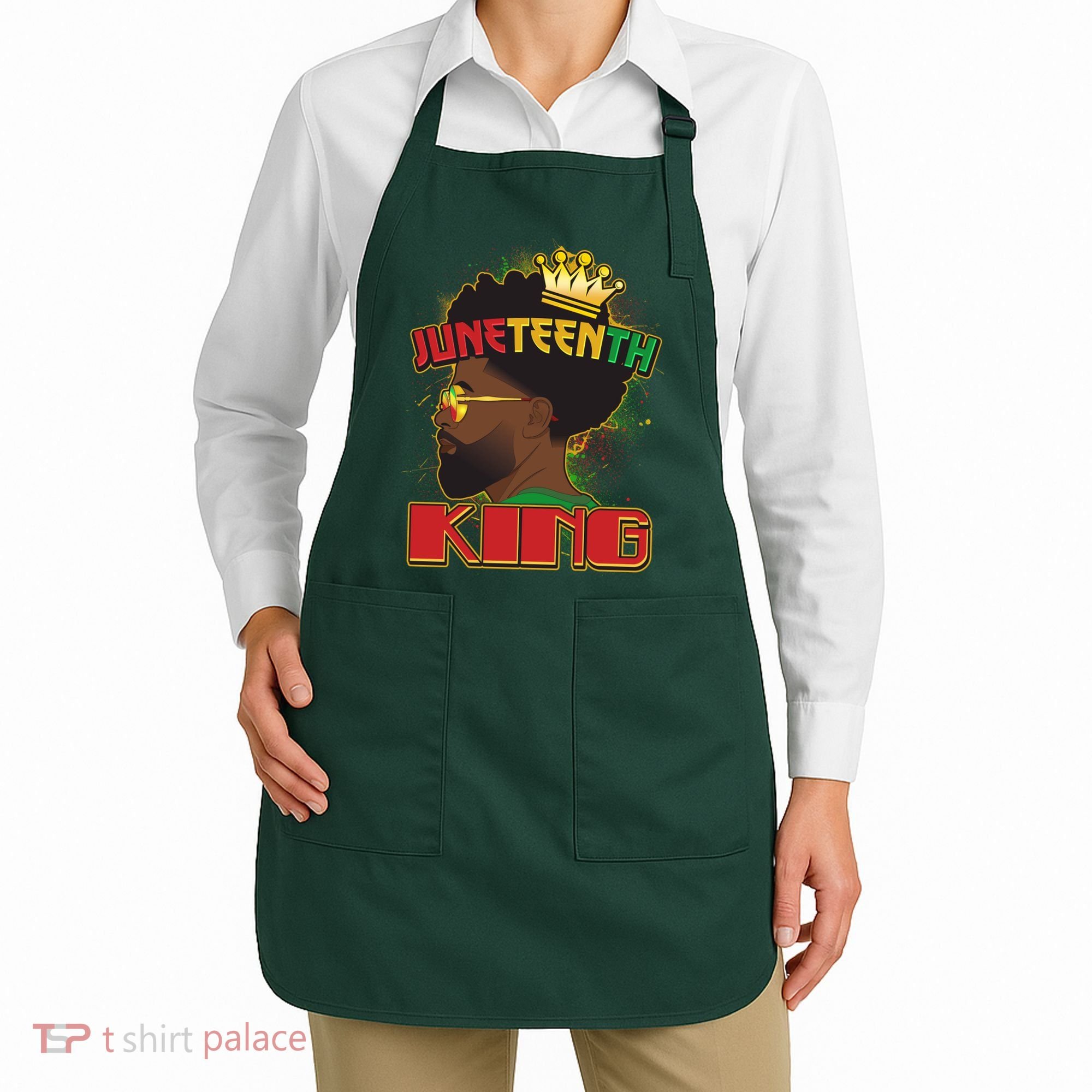 Juneteenth King Black African American Man Afro Apron