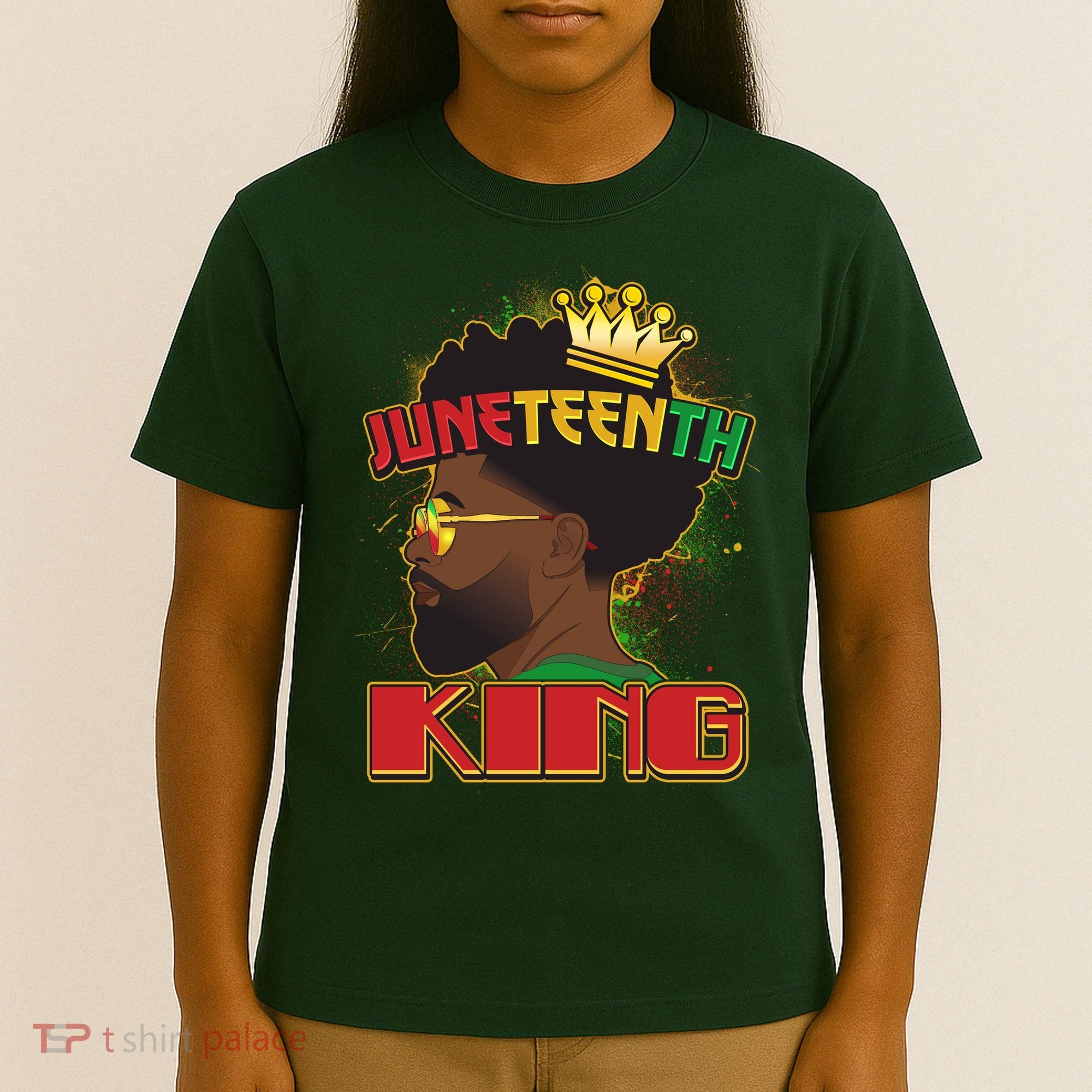 Juneteenth King Black African American Man Afro T-Shirt