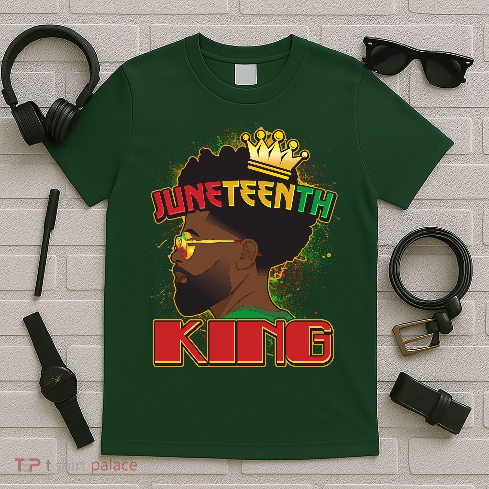 Juneteenth King Black African American Man Afro T-Shirt