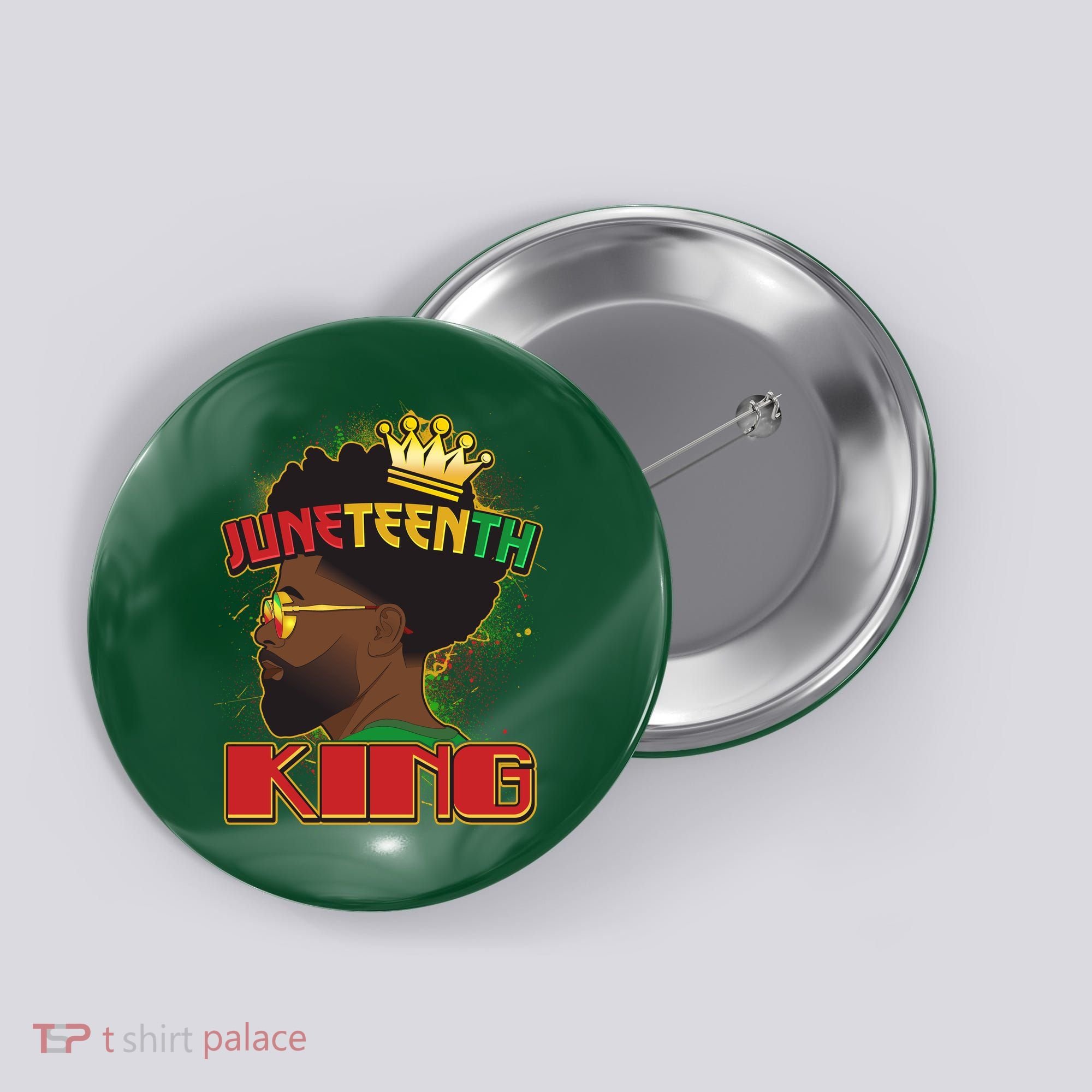 Juneteenth King Black African American Man Afro Button