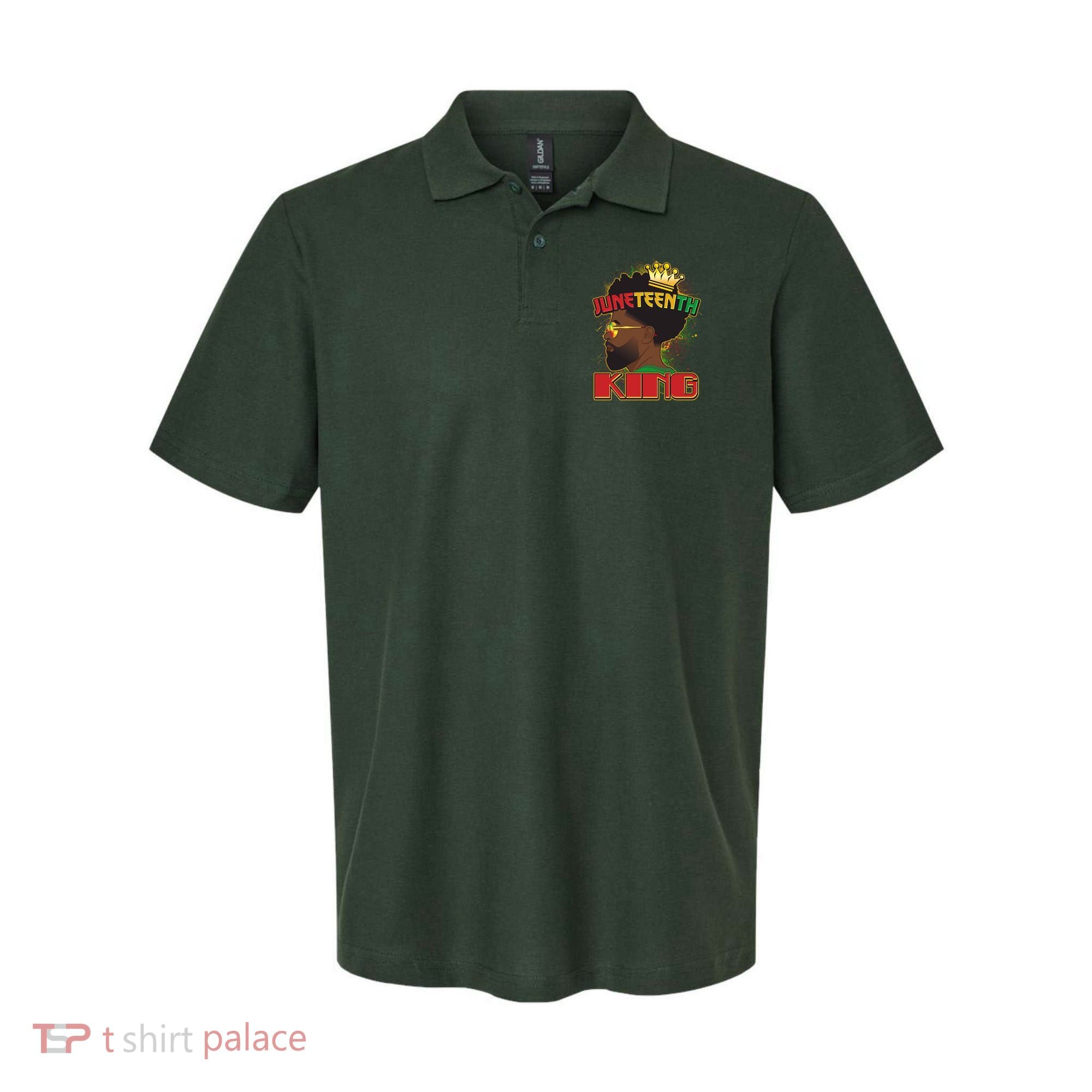 Juneteenth King Black African American Man Afro Polo
