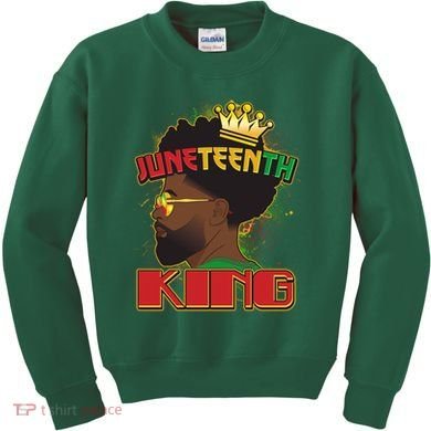 Juneteenth King Black African American Man Afro Kids Sweatshirt