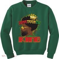 Juneteenth King Black African American Man Afro Kids Sweatshirt thumb 0