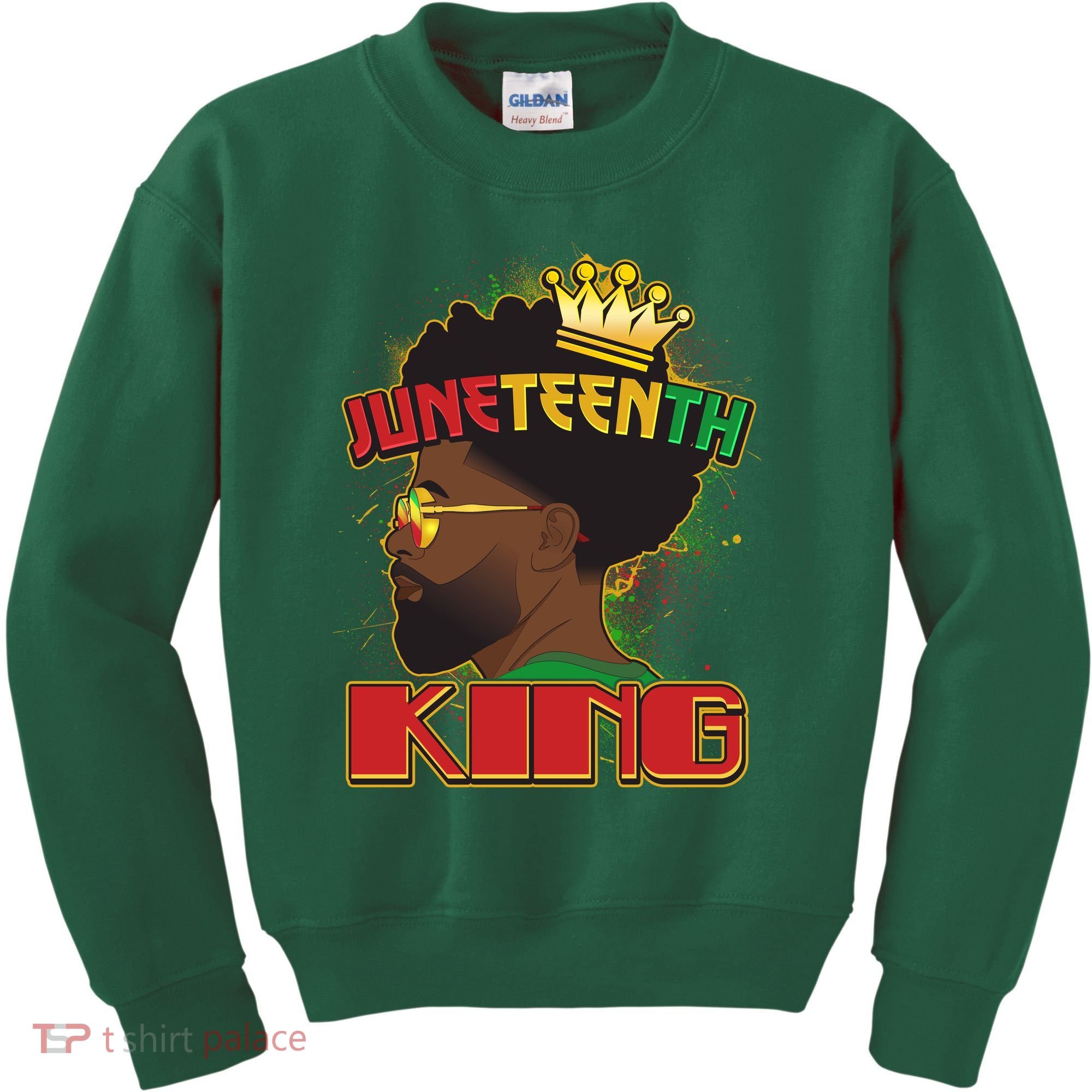 Juneteenth King Black African American Man Afro Kids Sweatshirt