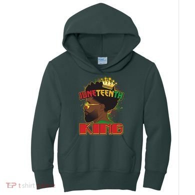 Juneteenth King Black African American Man Afro Kids Hoodie