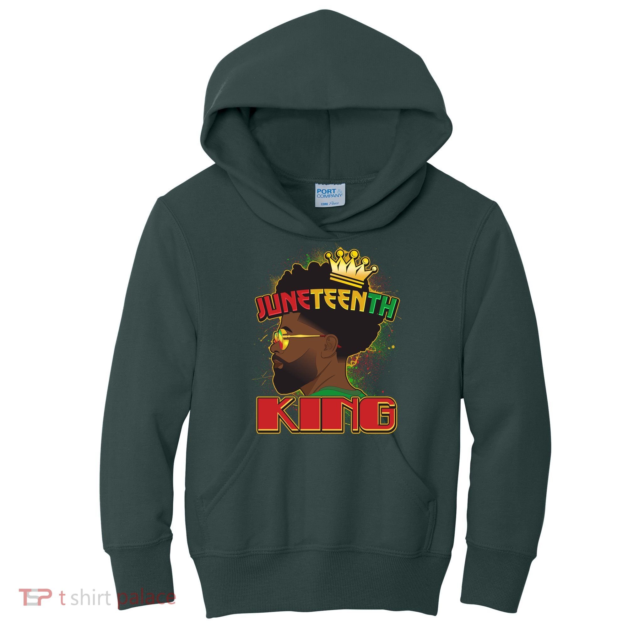Juneteenth King Black African American Man Afro Kids Hoodie