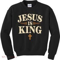 Jesus King Christian Best Godson Ever Kids Sweatshirt thumb 0