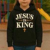 Jesus King Christian Best Godson Ever Kids Hoodie thumb 3