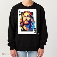 Jesus King Card Christian Women's Sweatshirt thumb 0