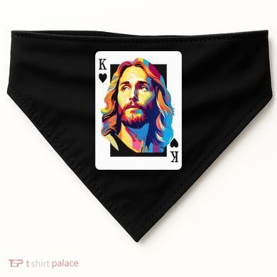 Jesus King Card Christian USA-Made Doggie Bandana