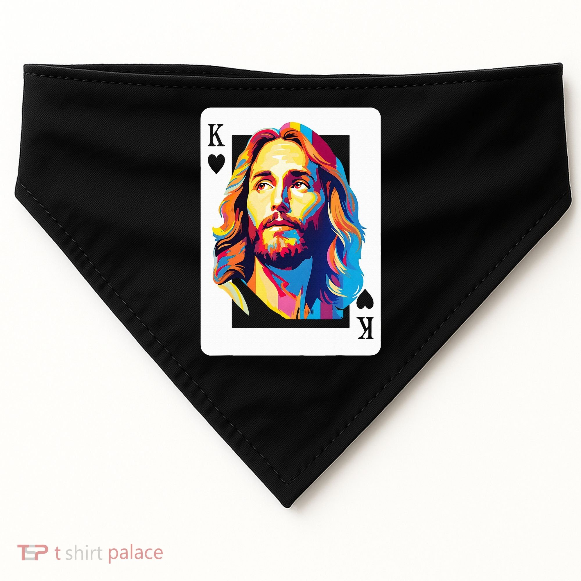 Jesus King Card Christian USA-Made Doggie Bandana