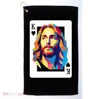 Jesus King Card Christian Golf Towel thumb 0