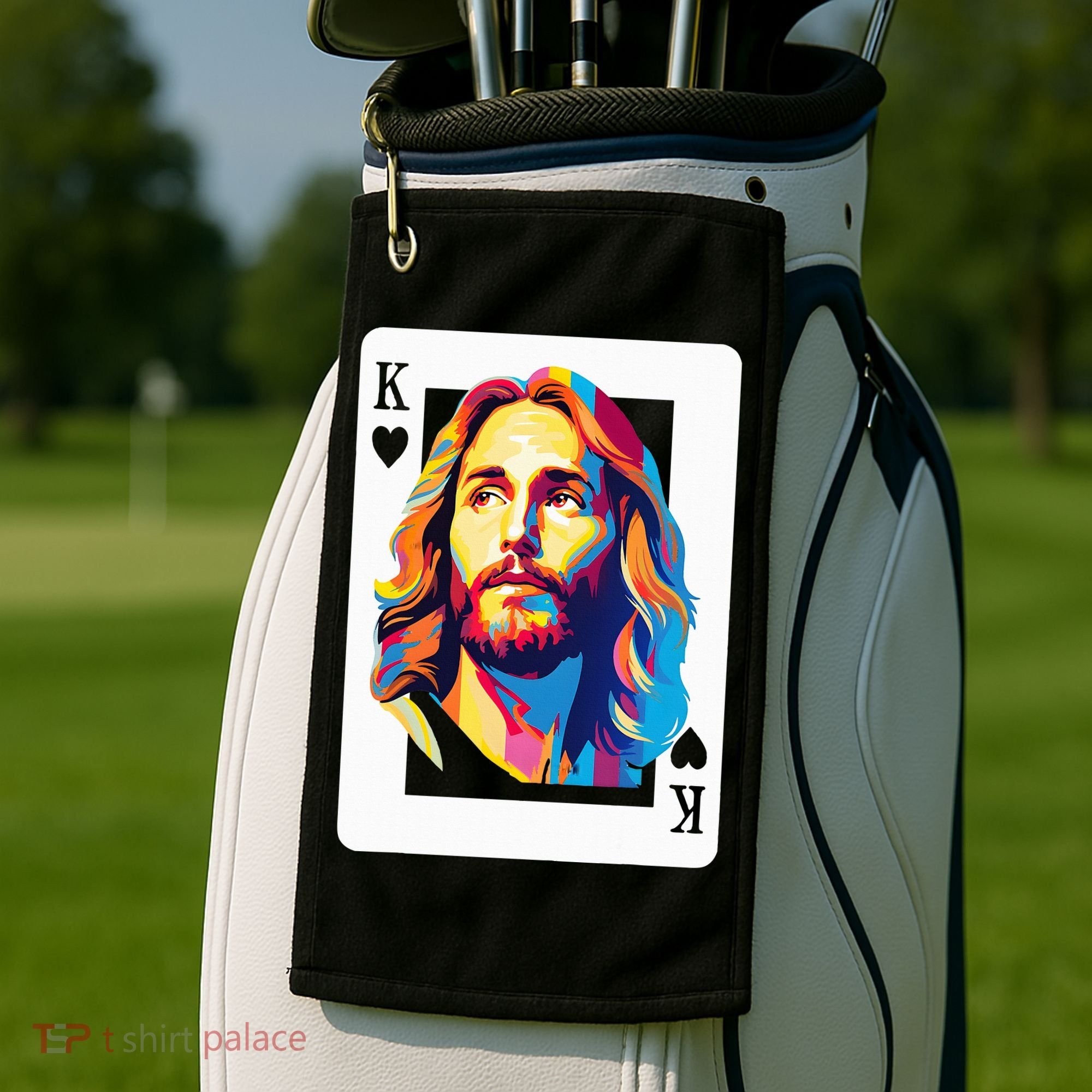 Jesus King Card Christian Golf Towel
