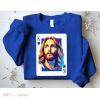 Jesus King Card Christian Sweatshirt thumb 2