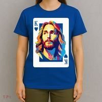 Jesus King Card Christian T-Shirt thumb 4