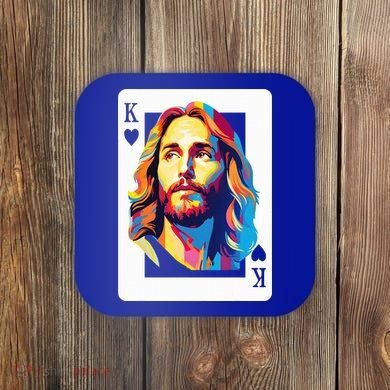 Jesus King Card Christian Coaster
