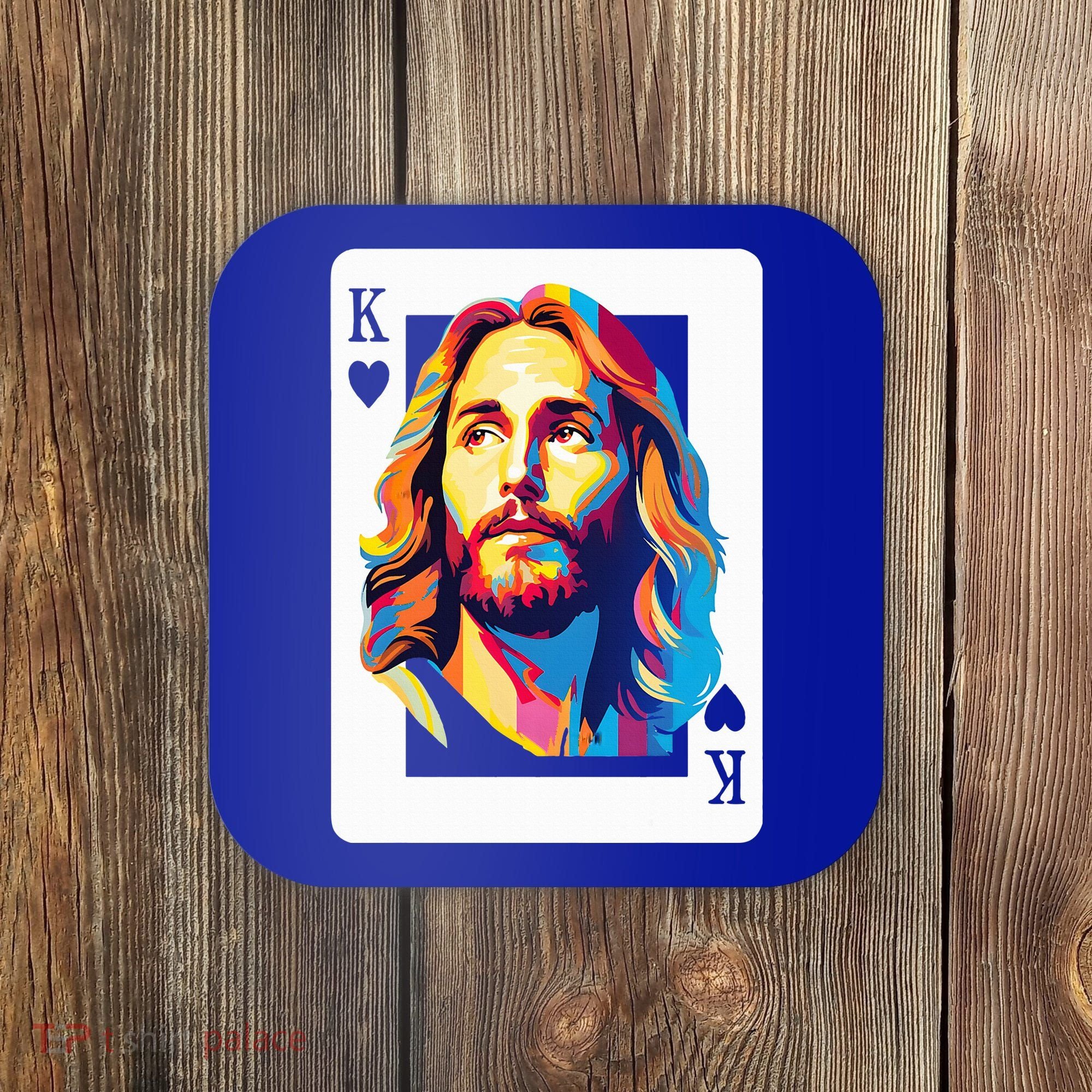 Jesus King Card Christian Coaster
