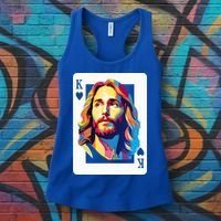 Jesus King Card Christian Women's Tank Top thumb 3