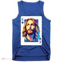 Jesus King Card Christian Tank Top thumb 0