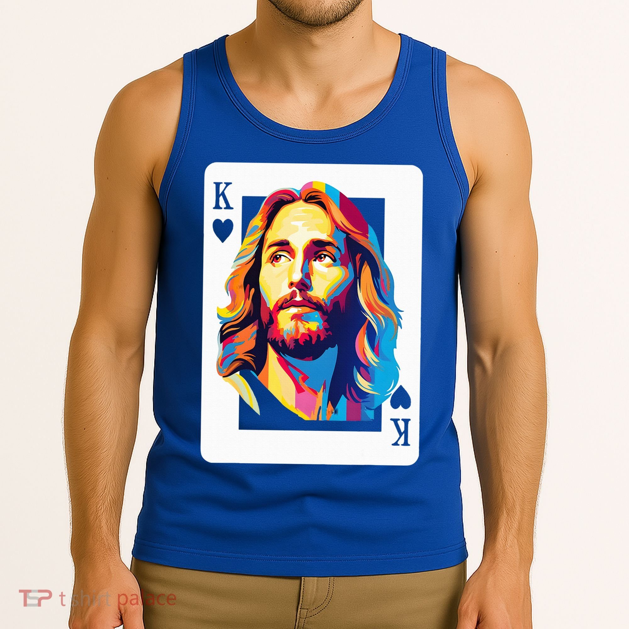 Jesus King Card Christian Tank Top