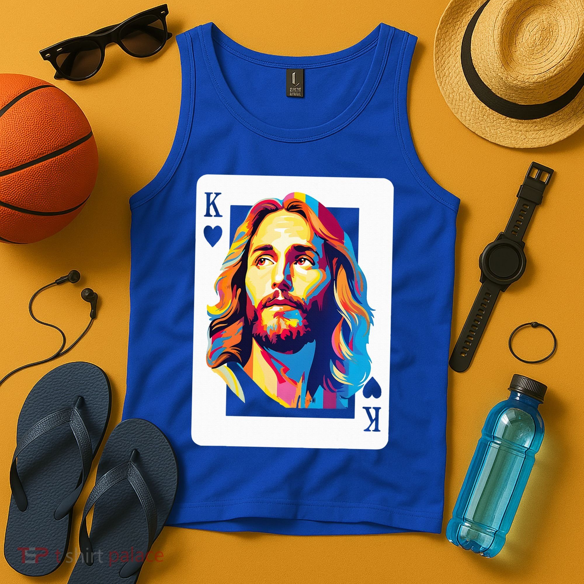 Jesus King Card Christian Tank Top