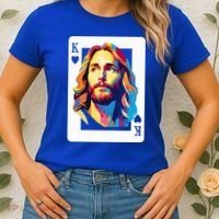 Jesus King Card Christian Women's T-Shirt thumb 2