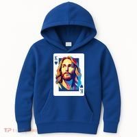Jesus King Card Christian Kids Hoodie thumb 0