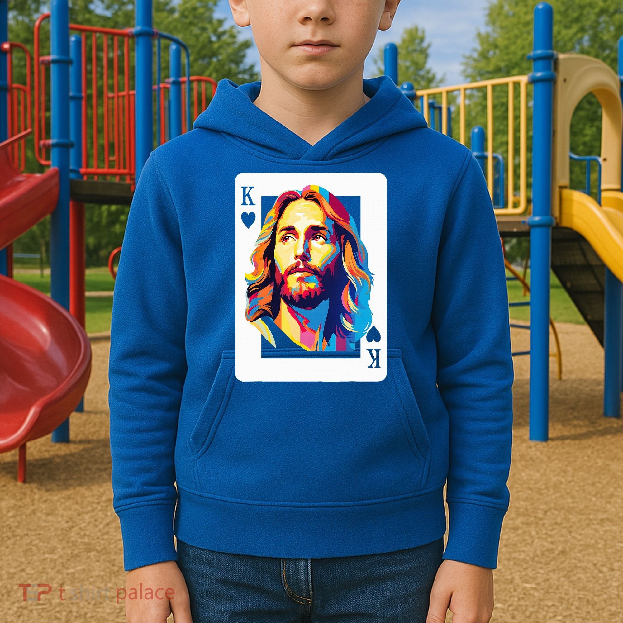 Jesus King Card Christian Kids Hoodie