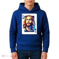 Jesus King Card Christian Kids Hoodie thumb 4