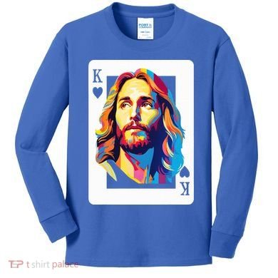 Jesus King Card Christian Kids Long Sleeve Shirt