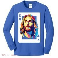 Jesus King Card Christian Kids Long Sleeve Shirt thumb 0