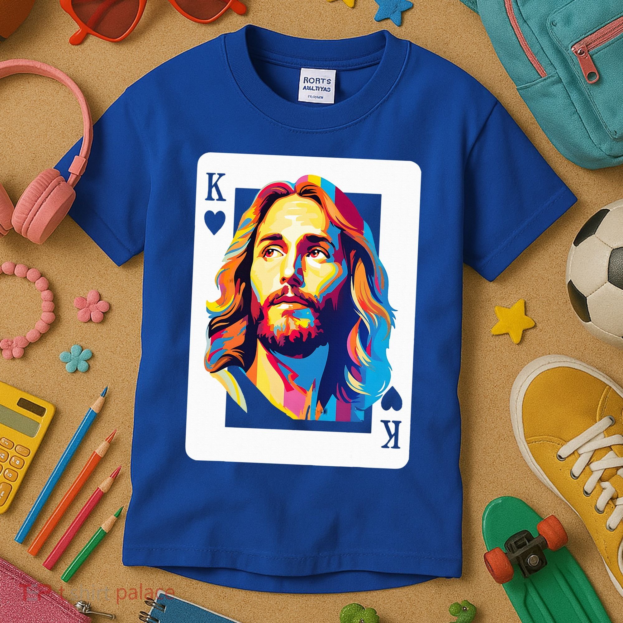 Jesus King Card Christian Kids T-Shirt