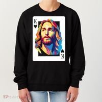 Jesus King Card Christian Women's Sweatshirt thumb 0