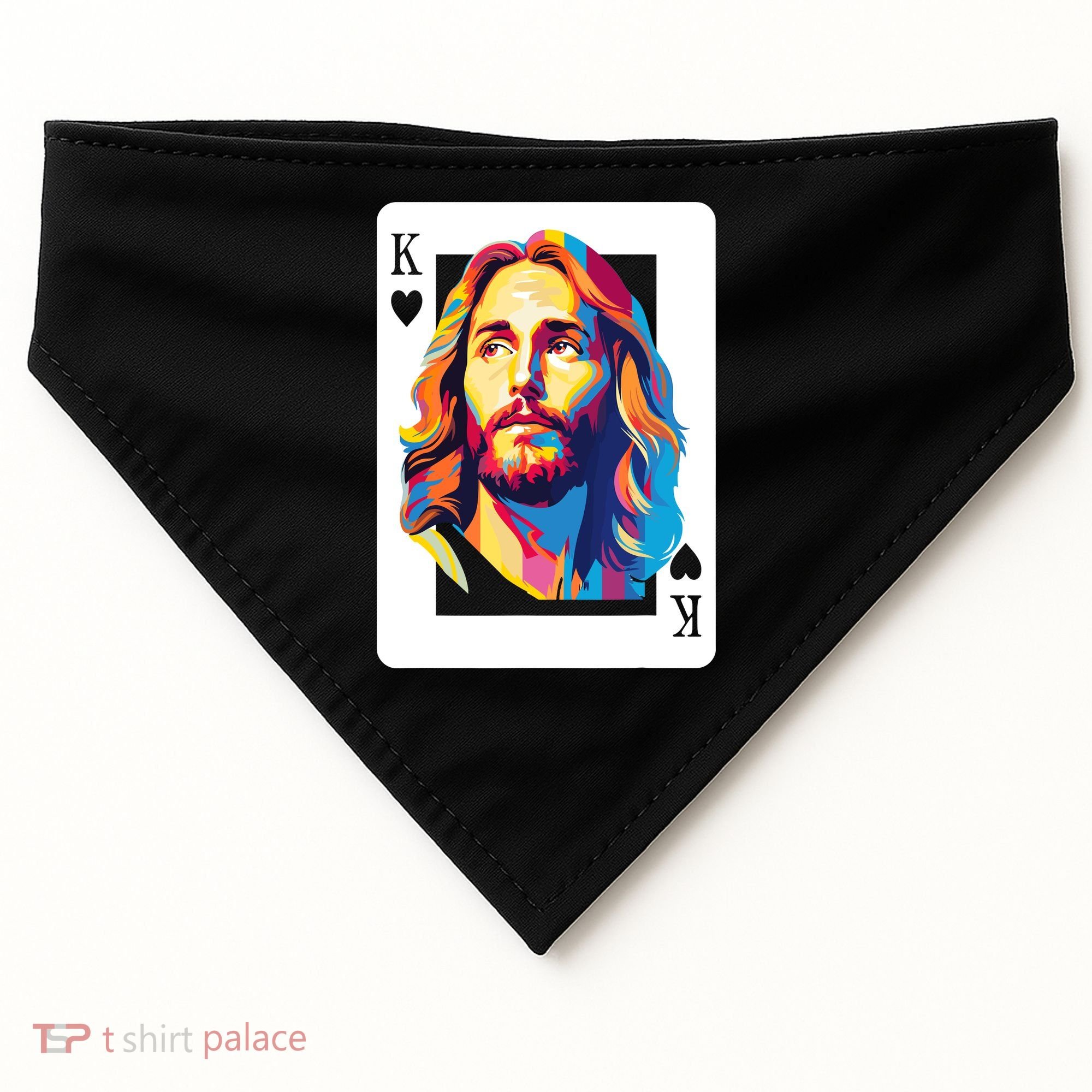 Jesus King Card Christian USA-Made Doggie Bandana
