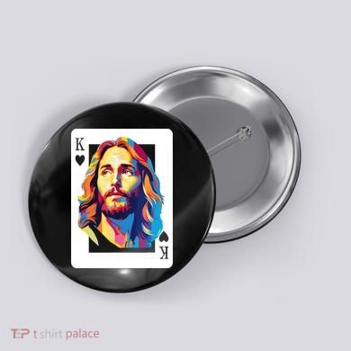 Jesus King Card Christian Button